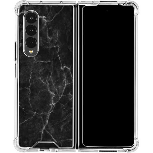 Black Marble Galaxy Z Fold4 5G Clear Case
